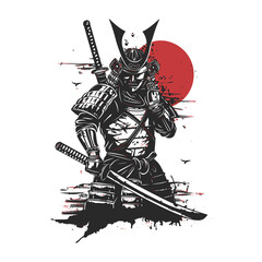 Japanese samurai helmet vector illustration isolated on white background