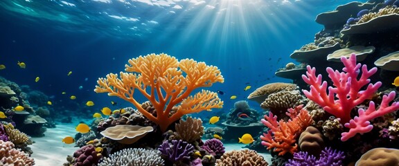 Wallpaper Underwater coral reefs Vibrant and colorful scenes