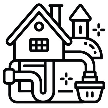 recommend clip art: Drain cleaning line icon, plumbing service and household repair, clogged pipe vector icon vector