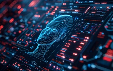 Obraz premium AI (Artificial Intelligence) Concept. Deep learning. GUI (Graphical User Interface, which is very advanced