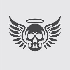 skull with wings