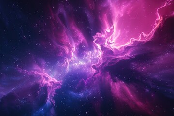 Neon Nebula, high resolution background for sci-fi and gaming related content - Generative Ai