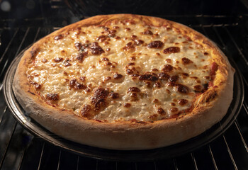 Handmade pizza in the oven