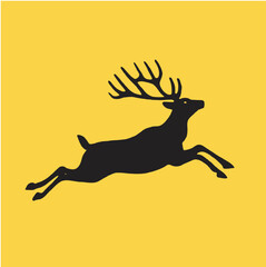 Jumping Reindeer Silhouette 
