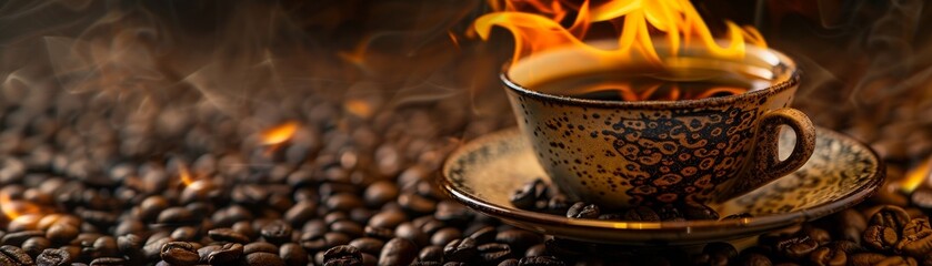 Kopi Luwak, coffee made from beans digested by civets, served in a fine porcelain cup, Indonesian coffee plantation