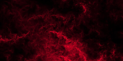 Abstract background with fire and realistic dark red fire particle burn effect sparkles pattern. Steam explosion white smoke or fog isolated on black background. liquid aquarelle paint paper texture.