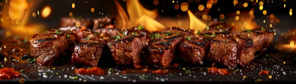 Ox heart, grilled and sliced, served at a Brazilian churrascaria