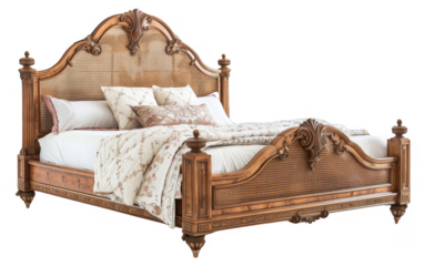 Bed angles view home interior design cut out transparent isolated on white background PNG file artwork graphic design.