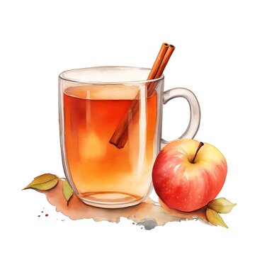 recommend clip art: Cute watercolor apple cider fall autumn, illustration