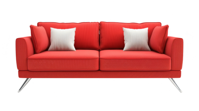 Sofa home interior design cut out transparent isolated on white background PNG file artwork graphic design.