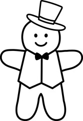 Gingerbread man cookie line icon vector.
Simple line gingerbread man vector.