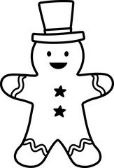 Gingerbread man cookie line icon vector.
Simple line gingerbread man vector.