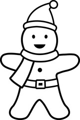 Gingerbread man cookie line icon vector.
Simple line gingerbread man vector.