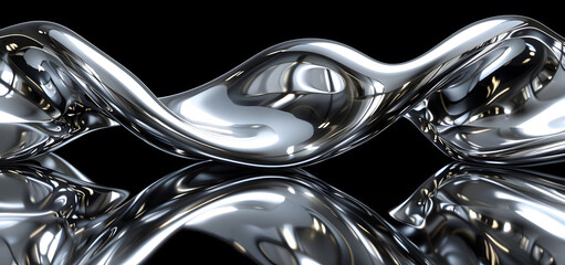Metalic tube Abstract 3D rendring High quality photo