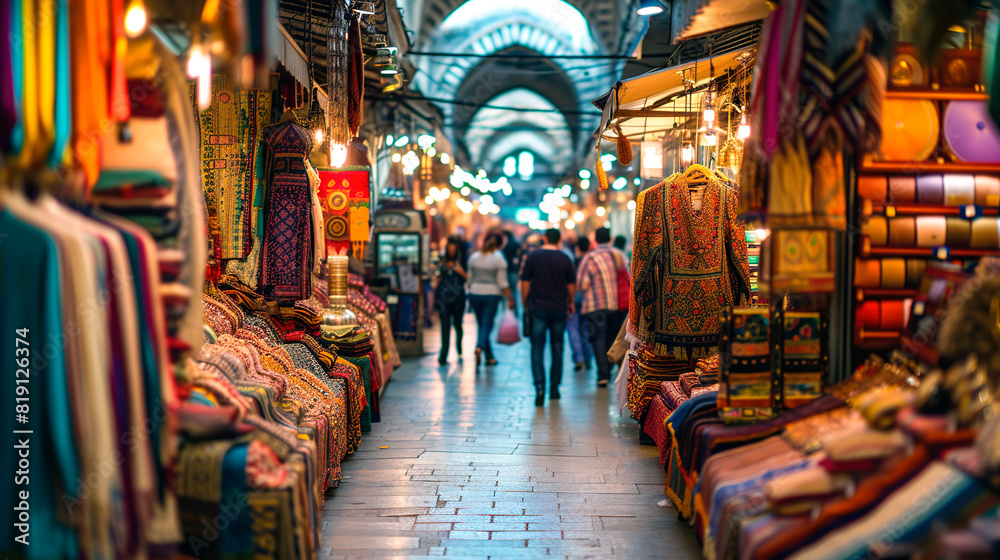 Wall mural arabic bazaar shopping market in istanbul