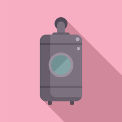 Obraz premium Flat design vector illustration of a classic camera with a retro feel on a minimalist pink background