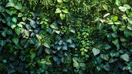 green wall leaves