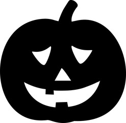 Halloween pumpkin silhouette vector.
Jack o lantern pumpkin for Halloween silhouette.