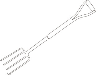 artisan and agricultural tools in continuous line art