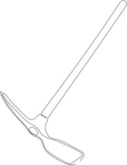 artisan and agricultural tools in continuous line art