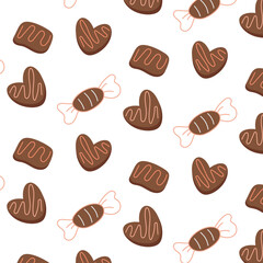 Seamless chocolate candy pattern, candy pattern, sweet print