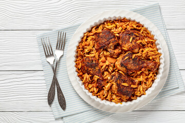 baked greek chicken orzo stew in tomato sauce