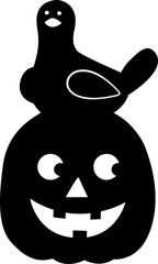 Halloween pumpkin silhouette vector.
Jack o lantern pumpkin for Halloween silhouette.