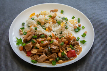 Traditional checkered chicken, food of Chinese origin
