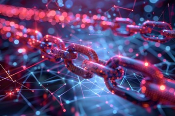 Blockchain technology illustration created with generative ai