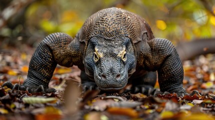 Obraz premium Komodo in nature, national geography, Wide life animals.