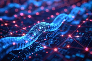 Blockchain technology illustration created with generative ai