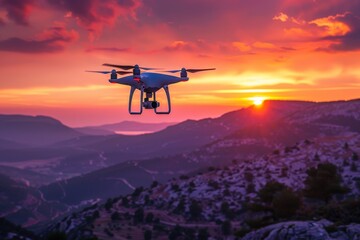 Smart industry drone crop health and modern efficient harvest farming techniques for farm industry field survey efficient process and automation.