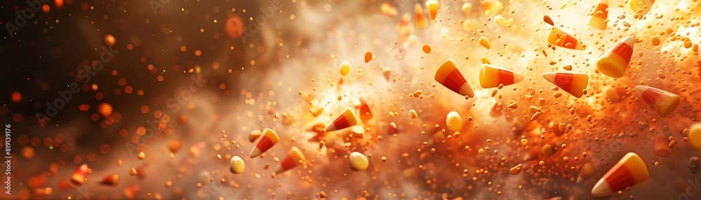 Canvas Prints a picture of a bunch of corn kernels exploding in the air