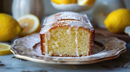 Lemony Pound Cake with heart-healthy olive oil and protein-rich Greek yogurt