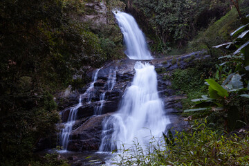 Huai Sai Lueang Waterfall at Doi Inthanon National Park in Thailand. Nature of North Thailand.