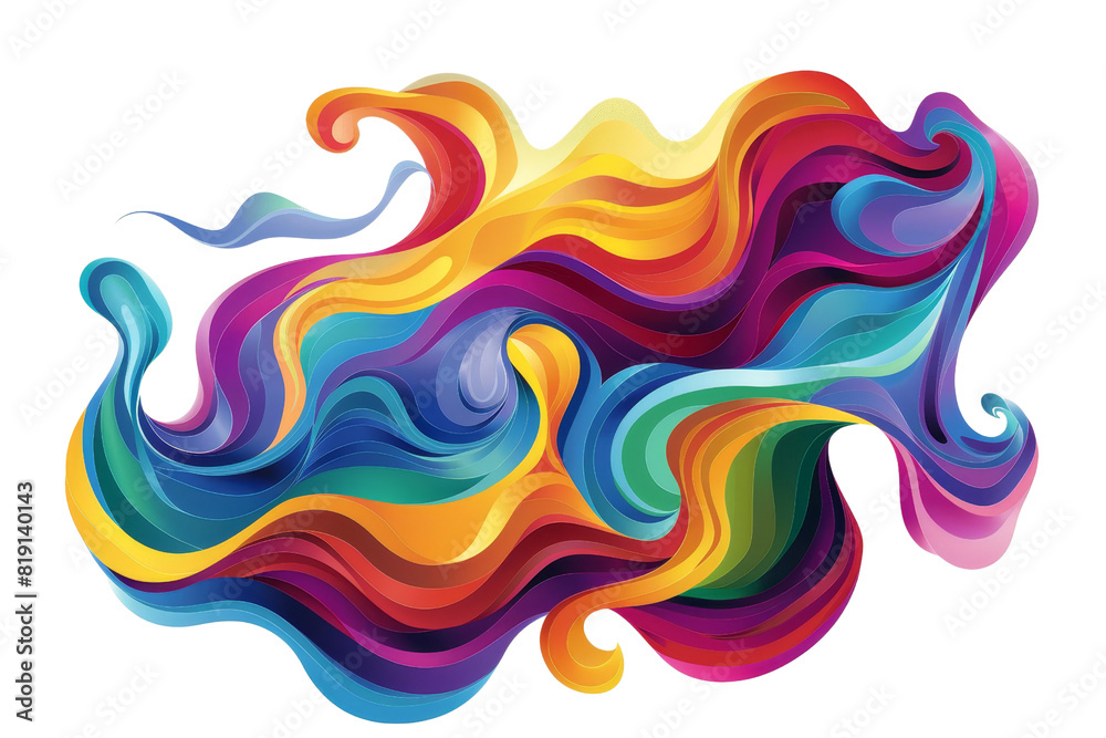 Wall mural vibrant abstract digital artwork featuring a seamless blend of lively colors creating a dynamic and 