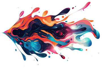 Vibrant abstract paint splash design, featuring a mix of vivid colors and flowing forms. Perfect for modern art and creative projects.