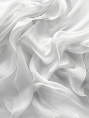 Fototapeta premium White background with curves and waves, in the style of translucent overlapping, flowing fabrics, UHD, soft tonal shifts abstract white background