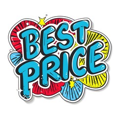 Best price banner in pop art style. For Sale seasons illustration sticker. AI Generative