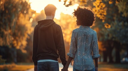 A Couple's Sunset Stroll