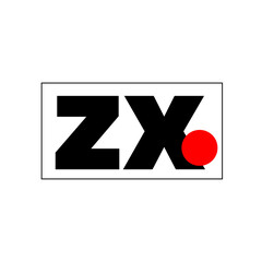 ZX brand monogram on white background 