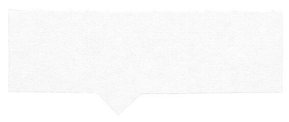 White blank cut out paper speech bubble of rectangular shape with copy space for text, transparent...