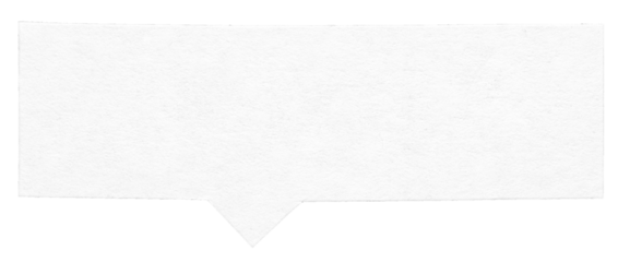 White blank cut out paper speech bubble of rectangular shape with copy space for text, transparent png background design element
