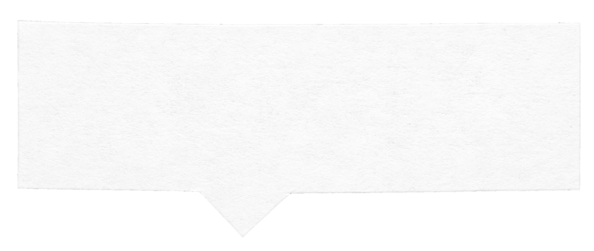 White blank cut out paper speech bubble of rectangular shape with copy space for text, transparent png background design element
