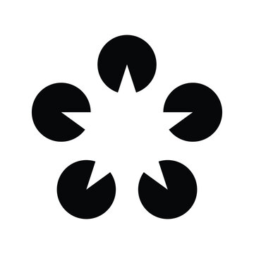 Gestalt star Geometric figures example Illusion illustration, negative space star