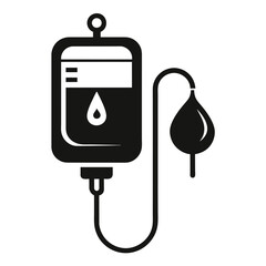 Intravenous saline drip icon, world cancer day and chemotherapy, blood transfusion vector icon, vector