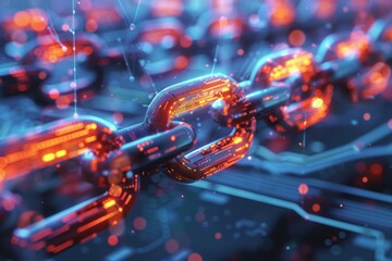 Blockchain technology illustration created with generative ai