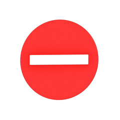 3D Forbidden Direction traffic sign