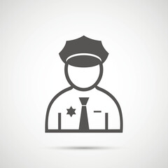 Icon policeman behind the podium