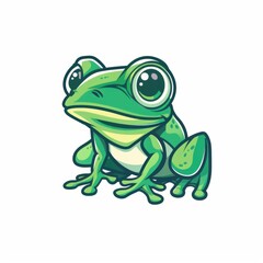 Mascot logo frog white background